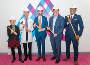Mount Sinai Health System leadership and local elected officials break ground at a ceremonial event for the new Intensive Care Unit at Mount Sinai Queens.