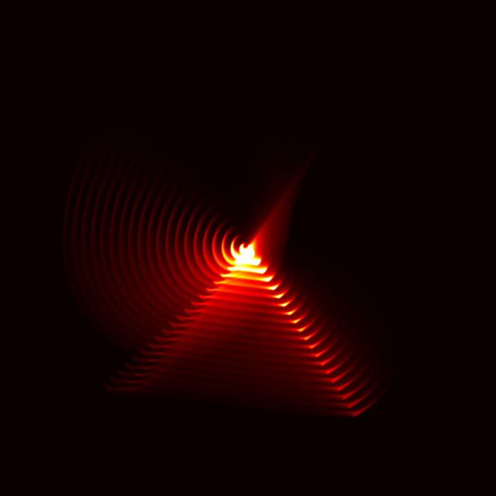 3D model of WR140 shells after 18 orbits