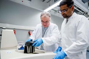 Researchers in the laboratory