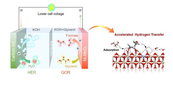Schematic diagram of glycerol electrooxidation.