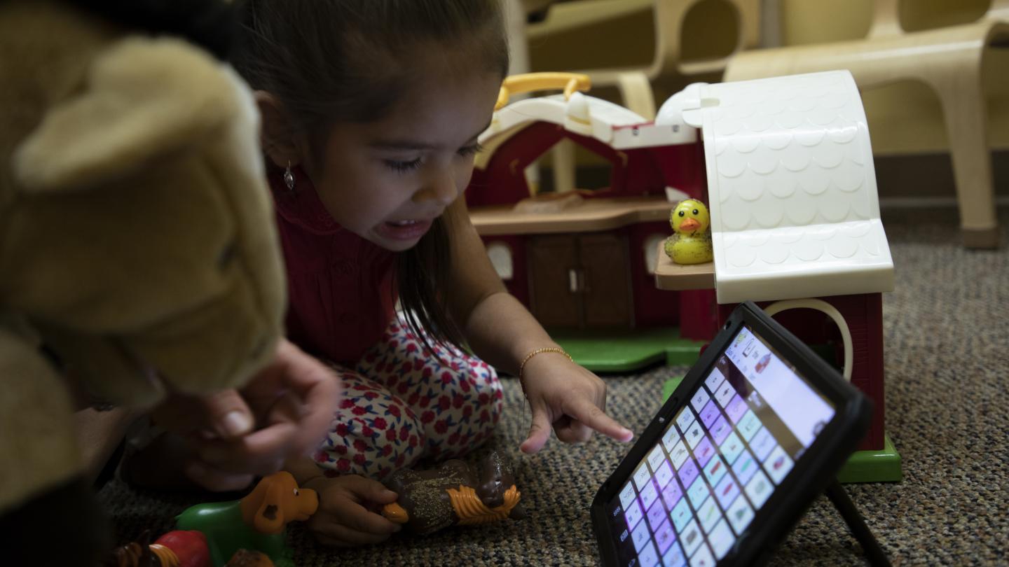 Child uses Communication App