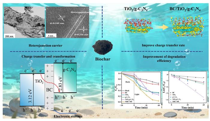 Synergistic enhancement of biochar in TiO2/g-C3N4 Z-scheme heterojunction photocatalysts: mechanistic insights into the degradation pathways of sulfonamide antibiotics