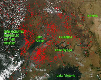 NASA Satellite Sees Fires in Uganda