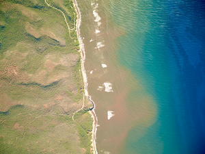Turbid water off the shores of Molokai, Hawaiʻi