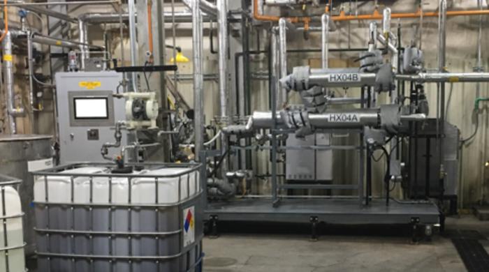 Continuous production chemical process