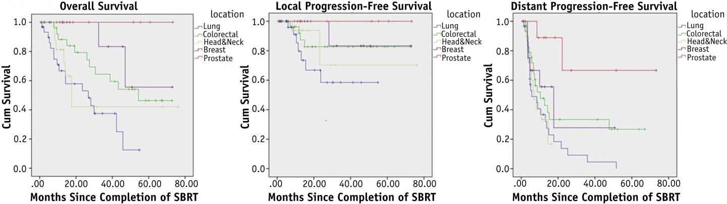 Kaplan-Meier Curves by Primary Tumor Location