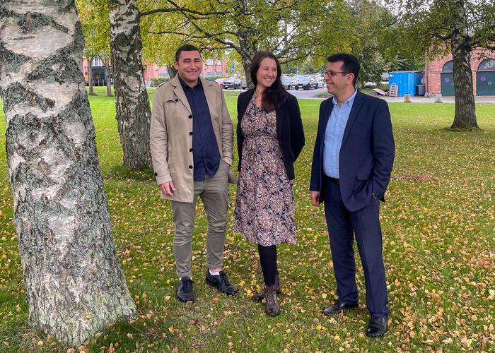 Researchers Bahaa Eltahawy, Petra Berg and Mazaher Karimi from the University of Vaasa.