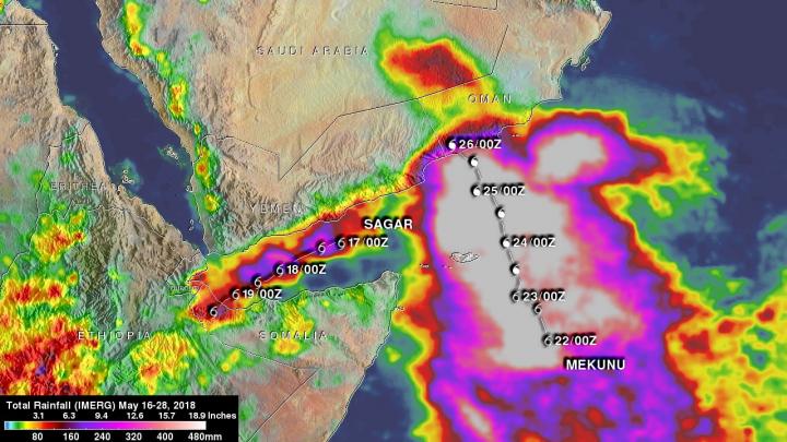Image of Rainfall from Mekunu and Sagar