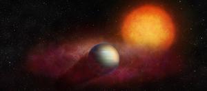 Helium leak on the exoplanet WASP-107b