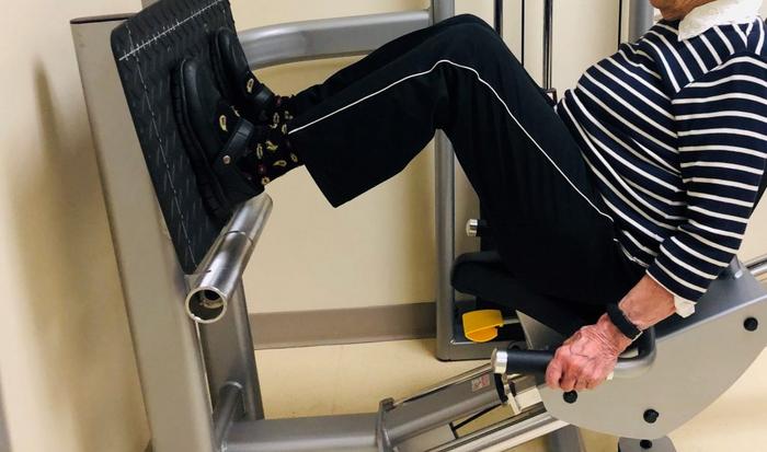 UConn Center on Aging older adult patient exercising.