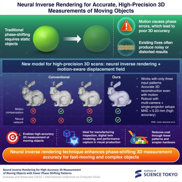 Neural inverse rendering enables precise 3D capture of moving objects