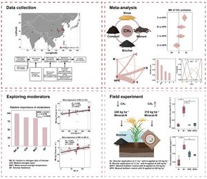 Mineral nitrogen input modulates the methane mitigation potential of biochar in rice systems: based on meta-analysis and field experiment demonstration