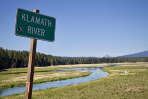 Klamath River sign