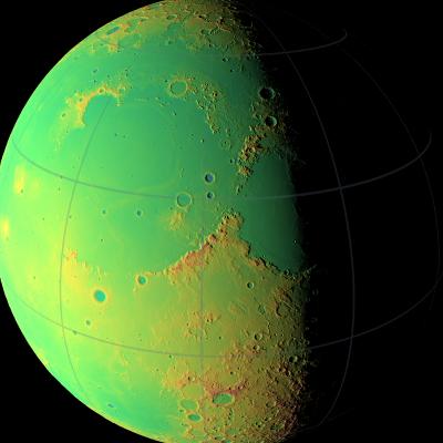 LOLA Topographic Map Centered on the Apollo 15 Landing Site