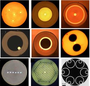 Cross sections of optical fibers