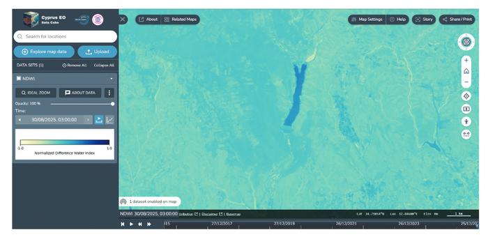 Cyprus Earth Observation Data Cube browser