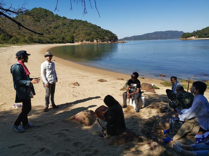 Beach lecture on Naoshima during the 2019 Setouchi Triennale