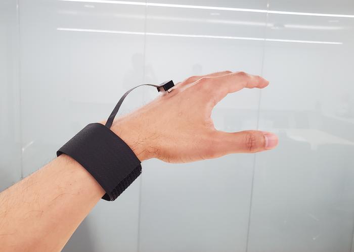 Device on back of hand