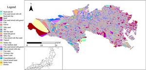 Predicted soil classification map for the Tokyo metropolitan area