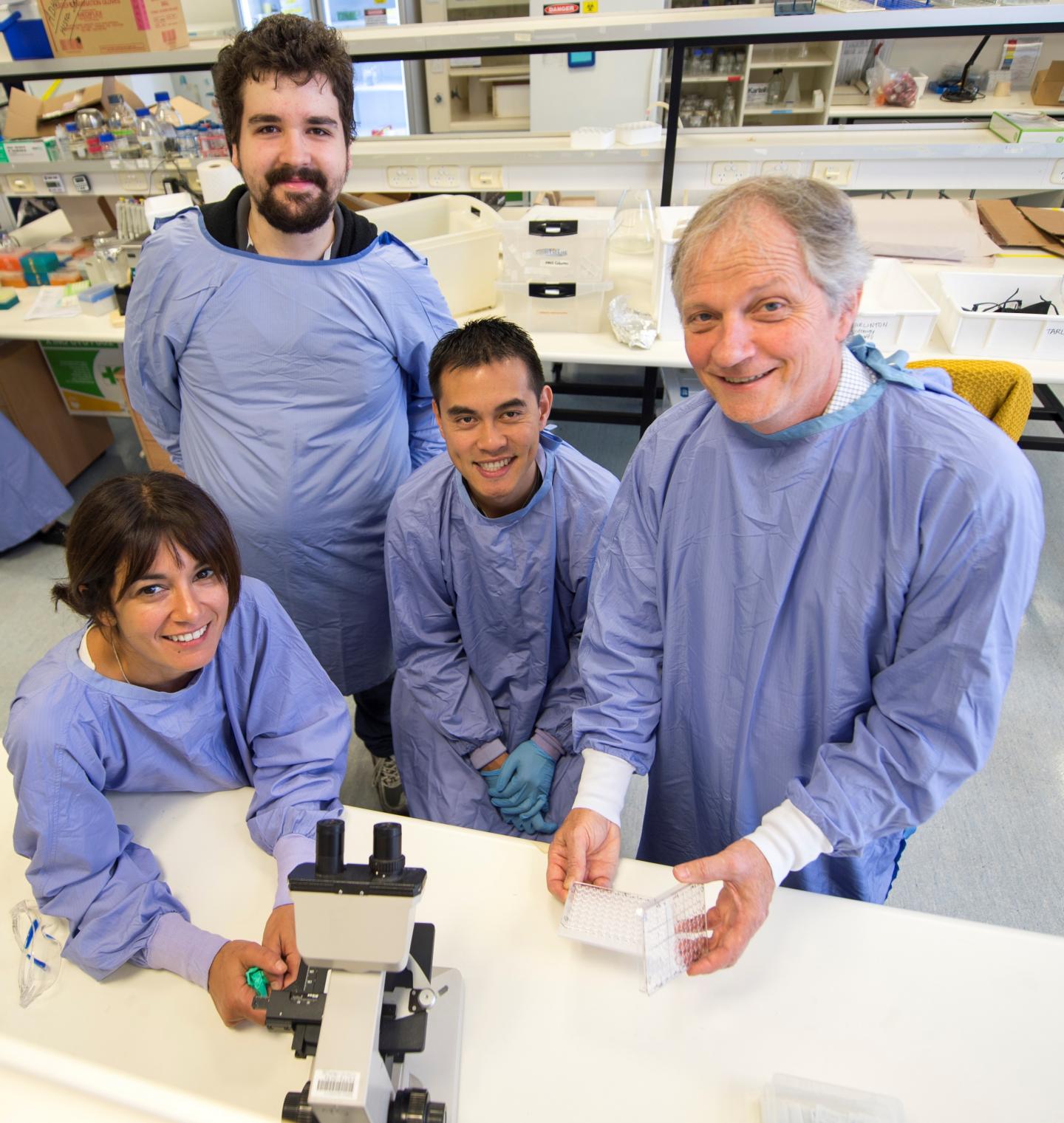 L-R: Dr Simona Infantino, Mr Nick Kocovski, Mr Michael Low, Prof David Tarlinton.