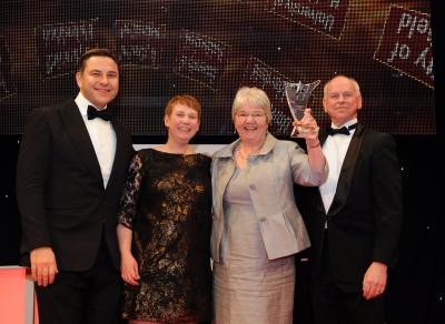 David Walliams, Kelly Smith, Liz Towns-Andrews, and Paul Hannon, University of Huddersfield