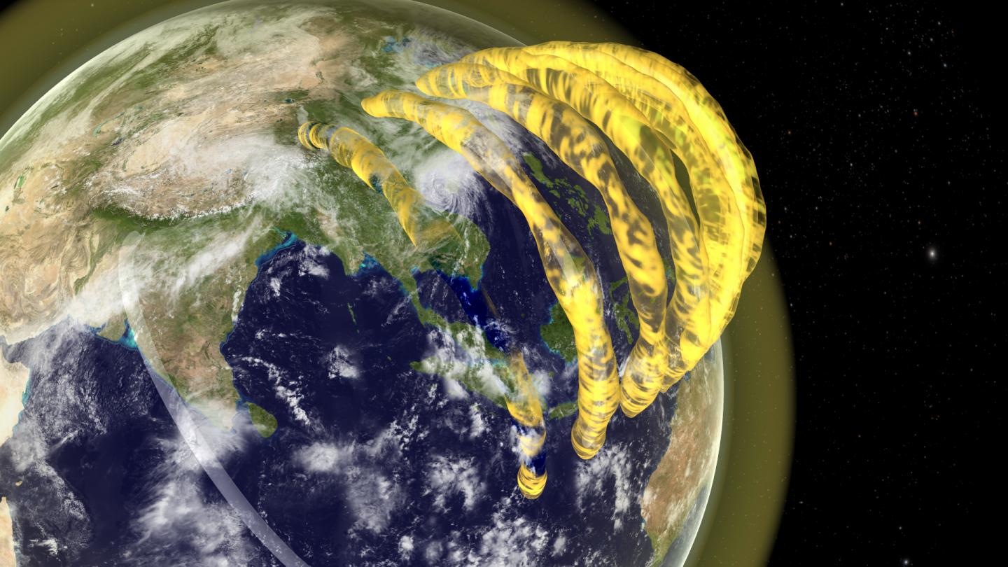 Artist's Rendering of Tube-Like Structures in Ionosphere