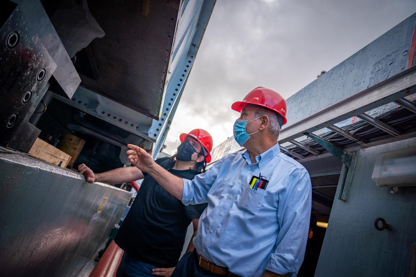 Principal investigator and operations manager action shot