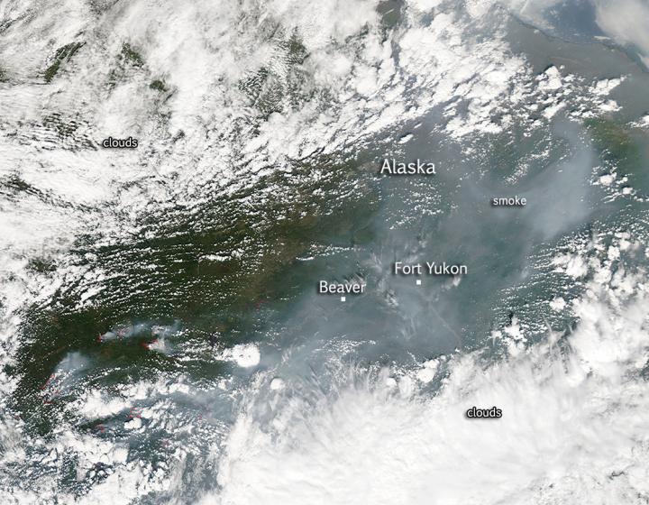 Dozens of Alaskan Wildfires Detected by NASA Satellite