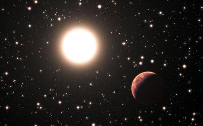 Artist's Impression of An Exoplanet Orbiting a Star in the Cluster Messier 67