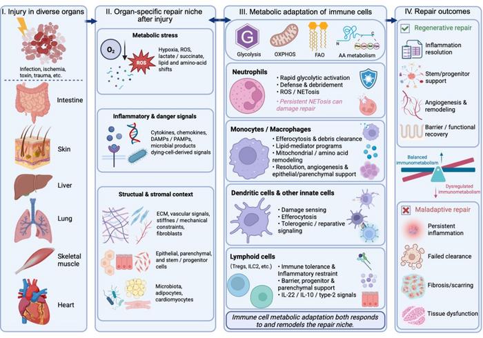Immunometabolic regulation of tissue repair: a conceptual framework