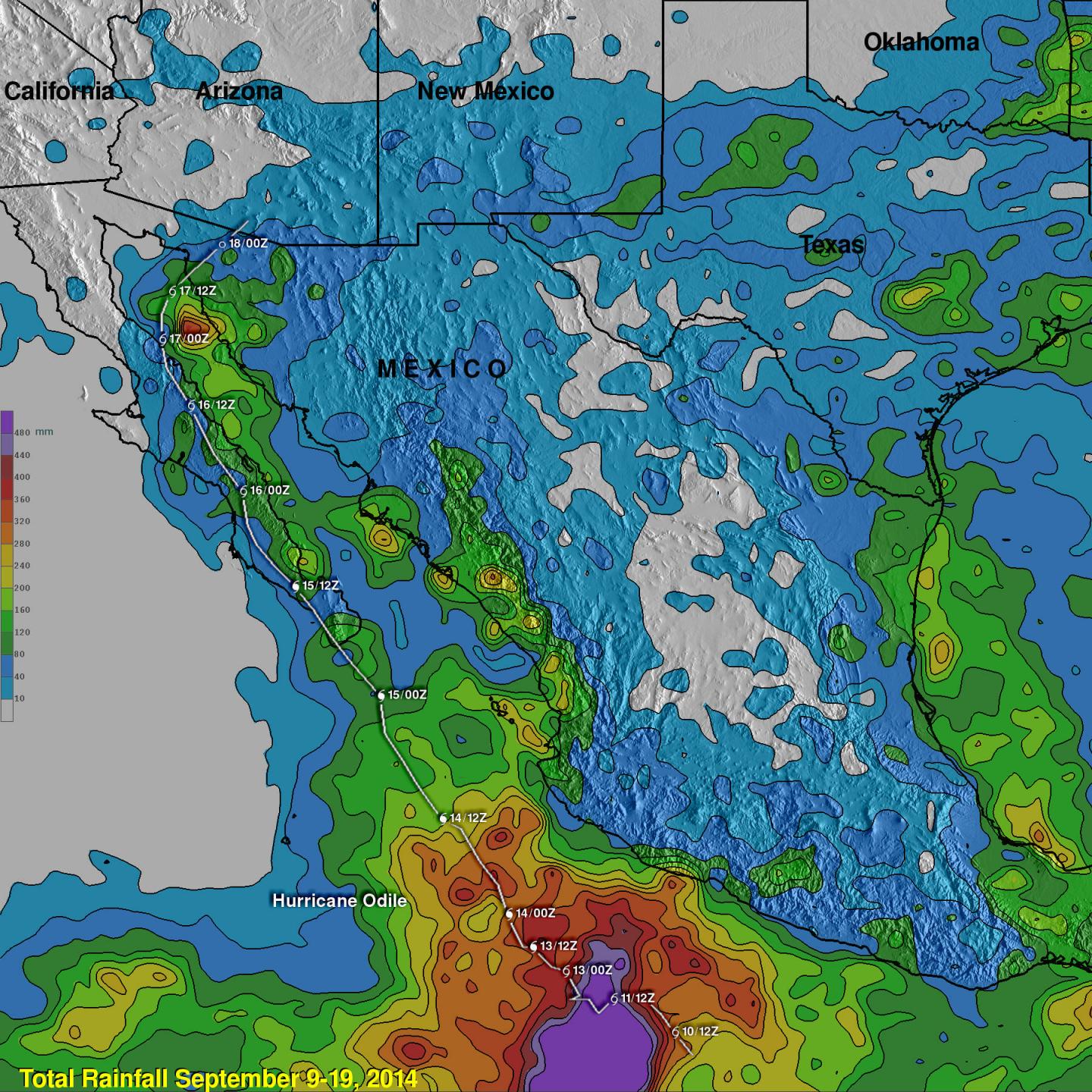 TRMM Image of Odile