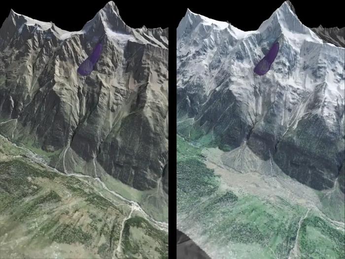 Simulation of the Blatten landslide
