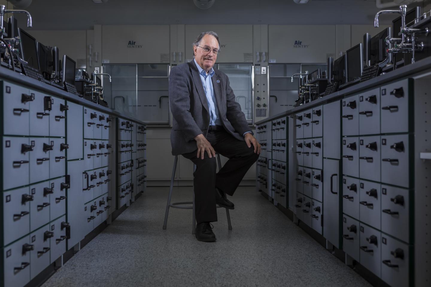 M. Stanley Whittingham Pictured in Lab