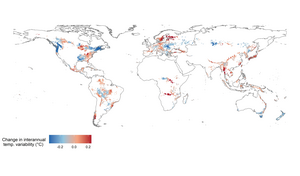 Change in inter-annual temperature variability in the world's forests since the mid-20th century