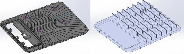 Figure 1. Structure of the heat dissipation devices made of different materials