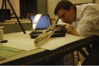 Dr. Daniel Ksepka Studies Skull of <I>Pelagornis sandersi</I>