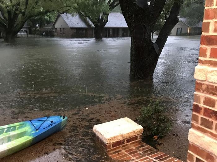 Flooding in the Meyerland subdivision of Houston