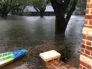 Flooding in the Meyerland subdivision of Houston