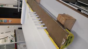 Sampling a section of the studied core in the laboratory of the GeoB Core Repository at the University of Bremen. Photo: MARUM – Center for Marine Environmental Sciences, University of Bremen; S. Barragán-Montilla