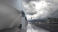 Kinetic Umbrellas Tilt down as a Storm Approaches