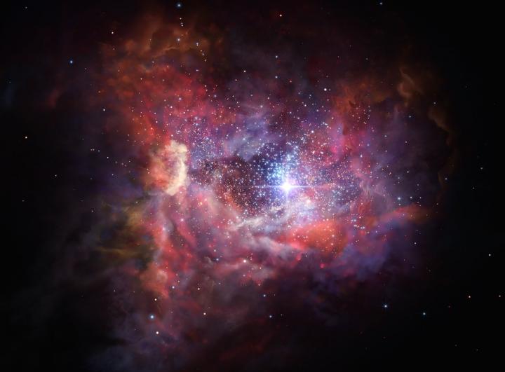 Artist's Impression of the Remote Dusty Galaxy A2744_YD4