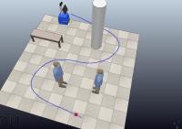 Example of a trajectory generated by the social robot to reach an objective