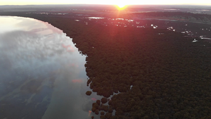 aerial view of mangrove-salt marsh area at Sandy Point, North of Adelaide, South Australia.