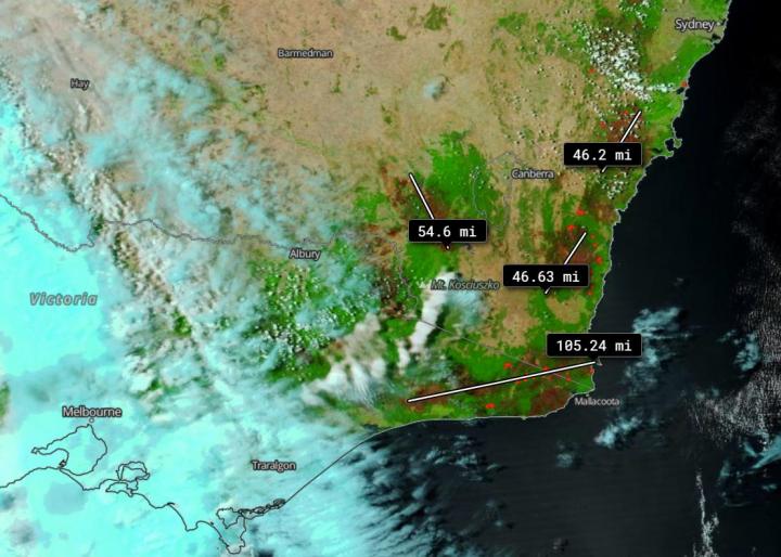 NASA Satellite Measures Australia's Burn Scars in Miles
