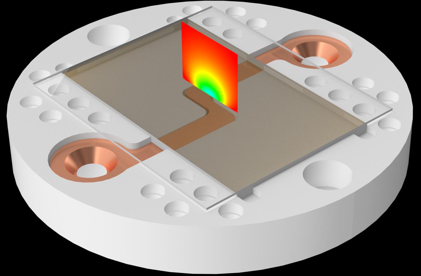 Quartz Surface above the Electrodes Used to Trap Atoms