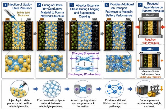 [3] Schematic Illustration of Sulfide Electrolyte Enhancement Using an Elastic Ion-Conductive Polymer