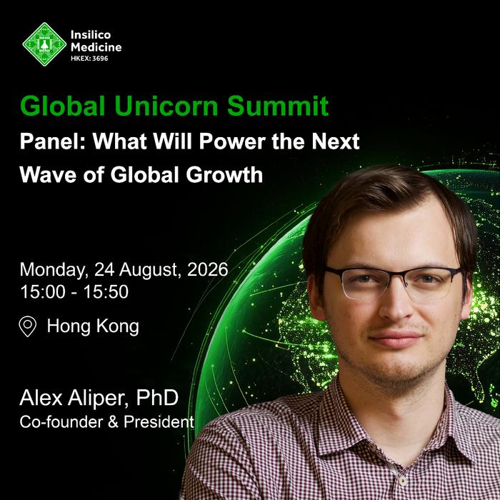 Alex Aliper, PhD, Co-founder and President of Insilico Medicine, has been invited to attend the Global Unicorn Summit in Hong Kong on August 24.