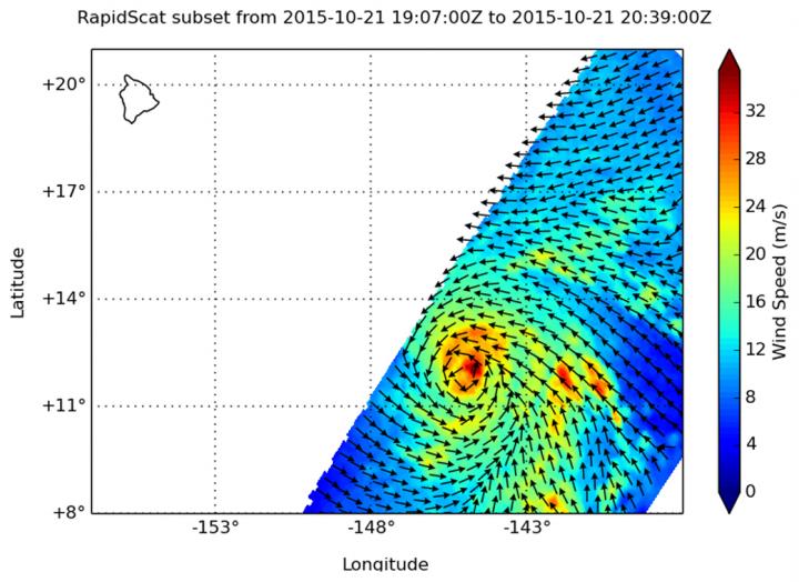 RapidScat Image of Olaf